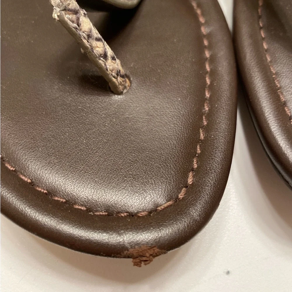 Tory Burch DANI Roccia Thong Sandal Gold Logo - Picture 6 of 8